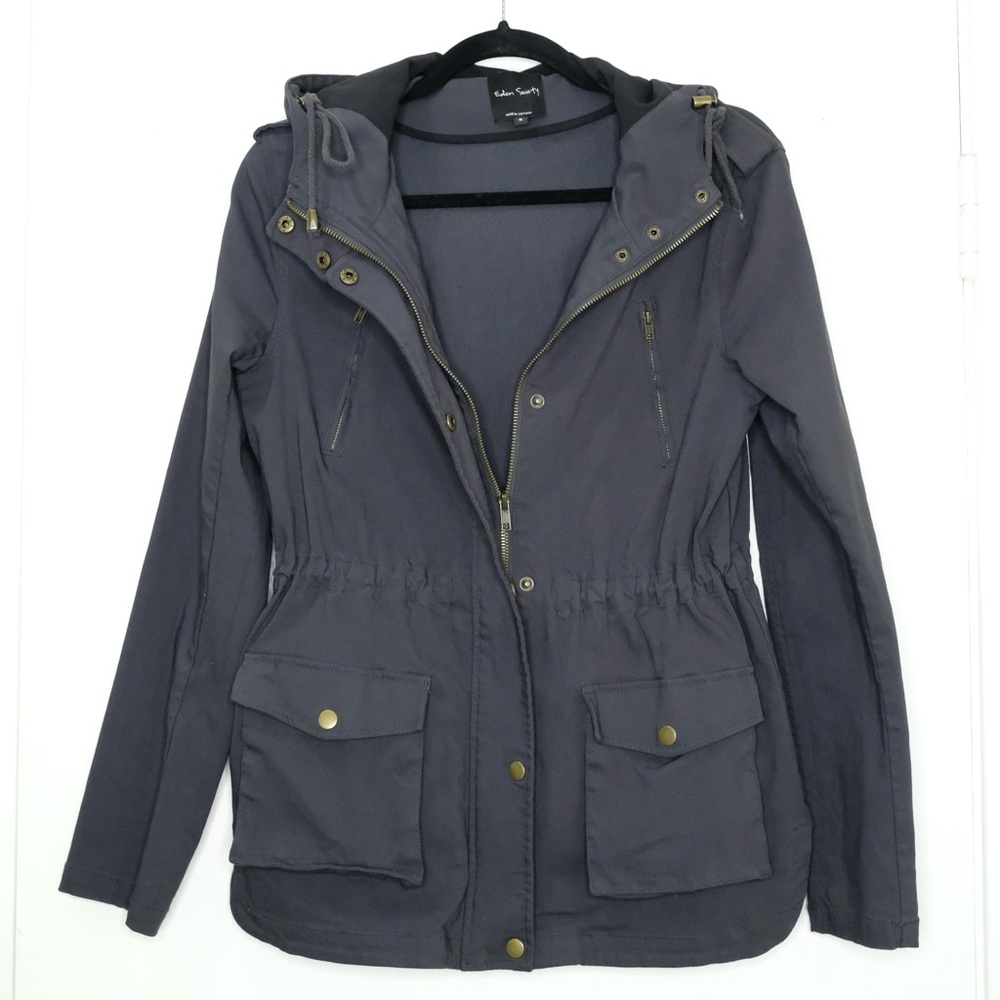 Small Gray Utility Jacket for Women